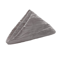 20 Inch Crinkle Taffeta Cloth Napkins Dark Silver (Pack of 10)