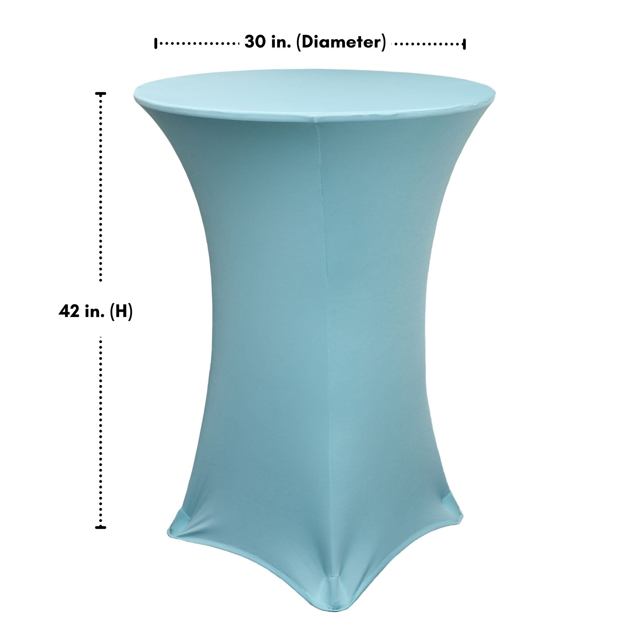 30 Inch Highboy Cocktail Round Stretch Spandex Table Cover Dusty Blue