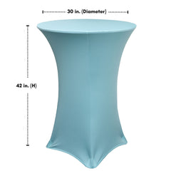 30 Inch Highboy Cocktail Round Stretch Spandex Table Cover Dusty Blue