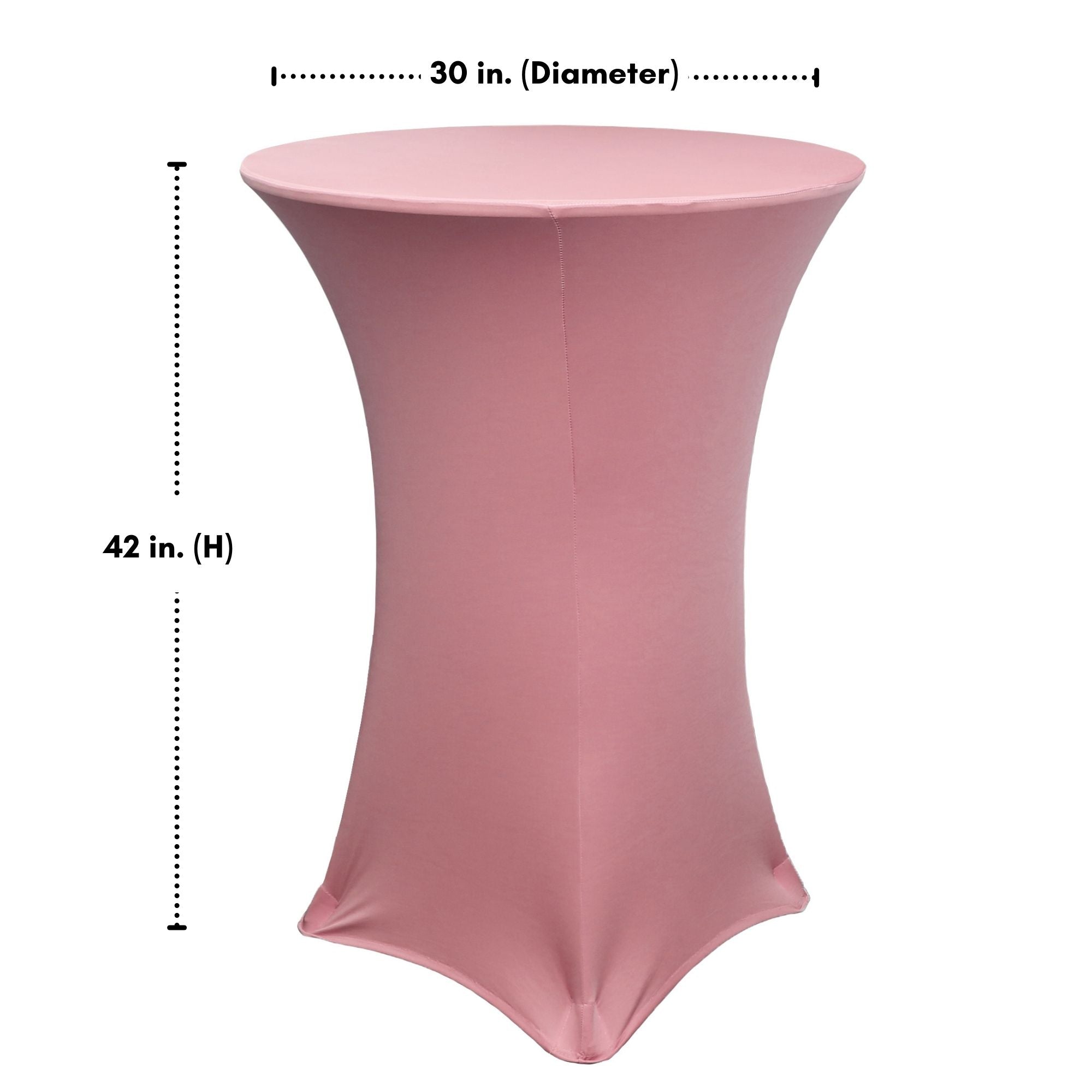 30 Inch Highboy Cocktail Round Stretch Spandex Table Cover Dusty Rose