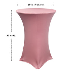 30 Inch Highboy Cocktail Round Stretch Spandex Table Cover Dusty Rose