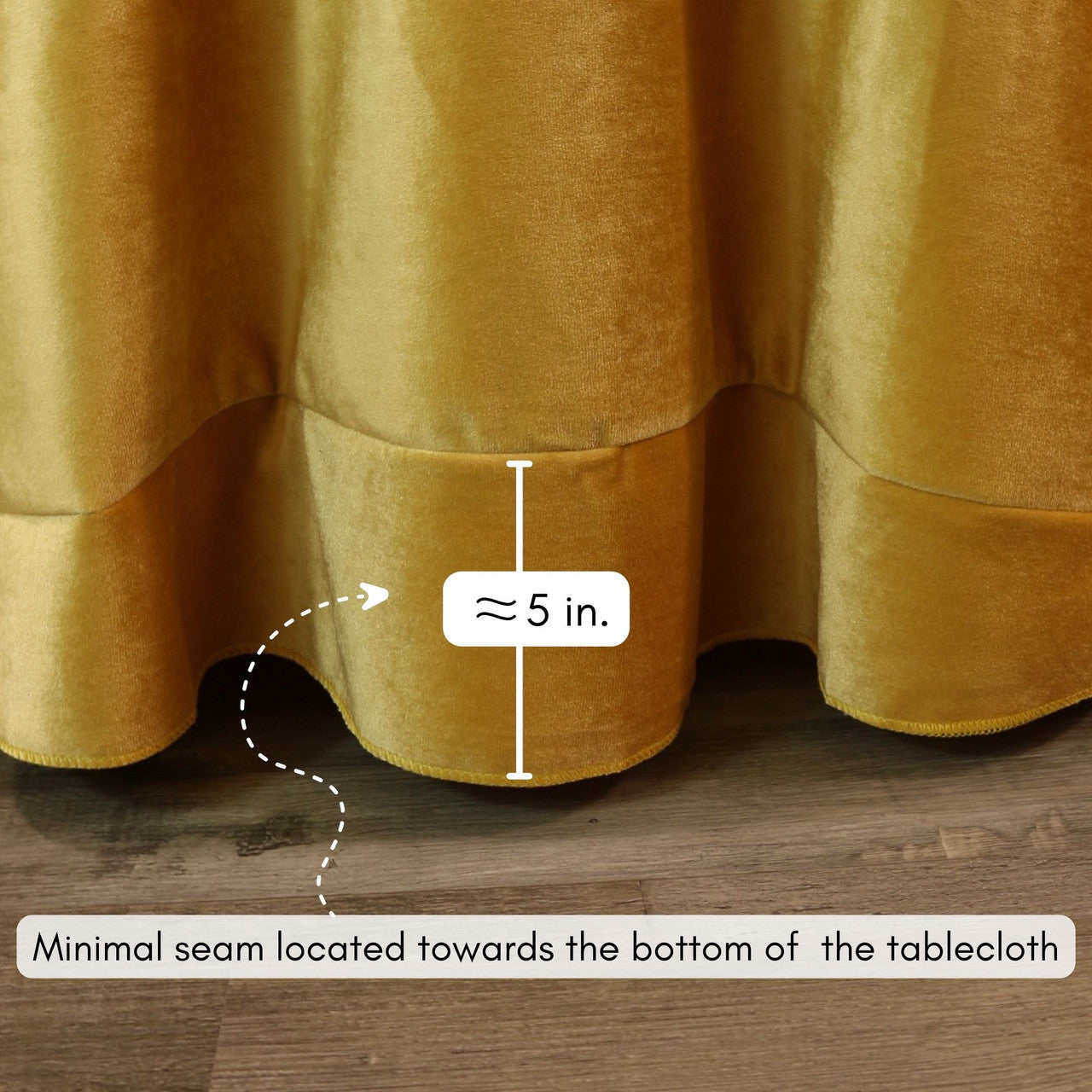 120 Inch Round Velvet Tablecloth Gold