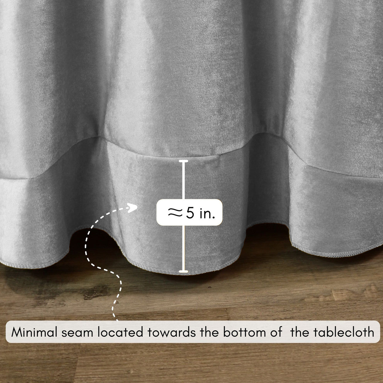 120 Inch Round Velvet Tablecloth Gray