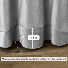 120 Inch Round Velvet Tablecloth Gray