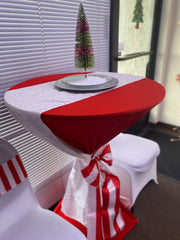 30 inch Highboy Cocktail Round Spandex Table Cover Red