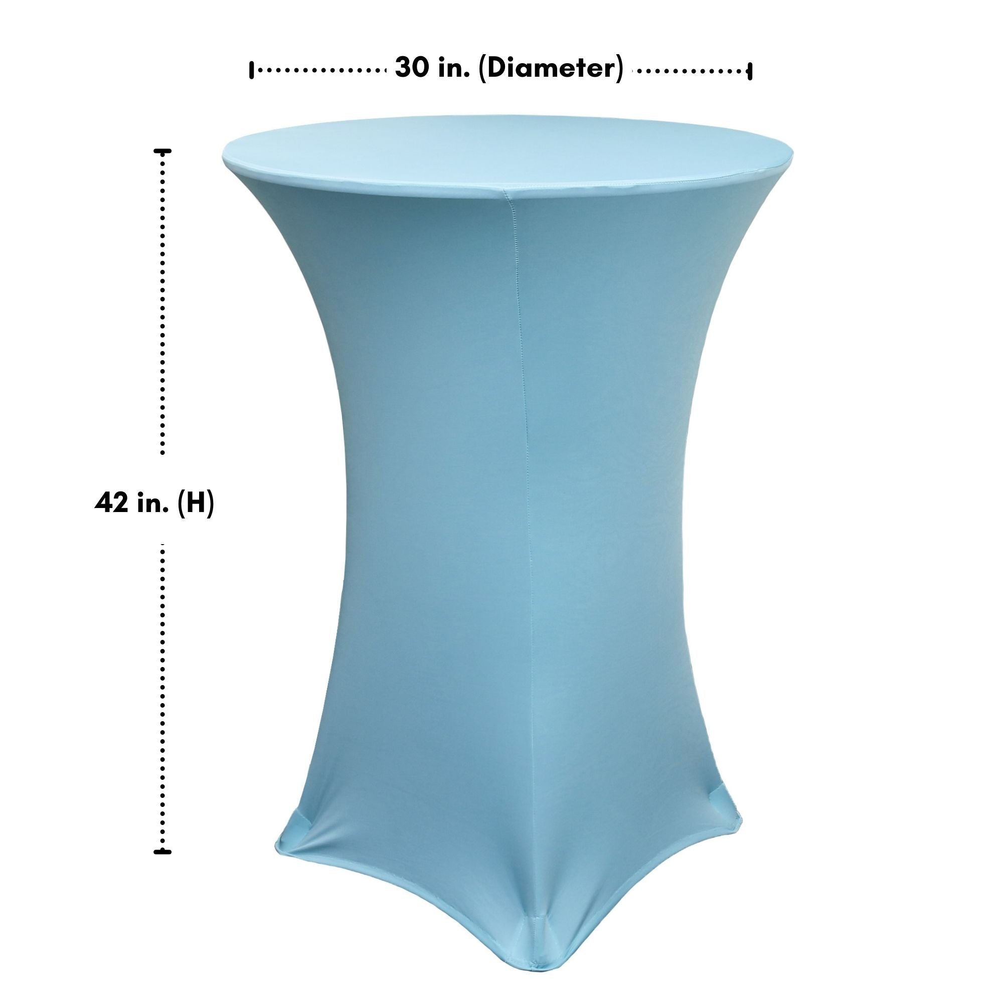 30 Inch Highboy Cocktail Round Stretch Spandex Table Cover Light Blue