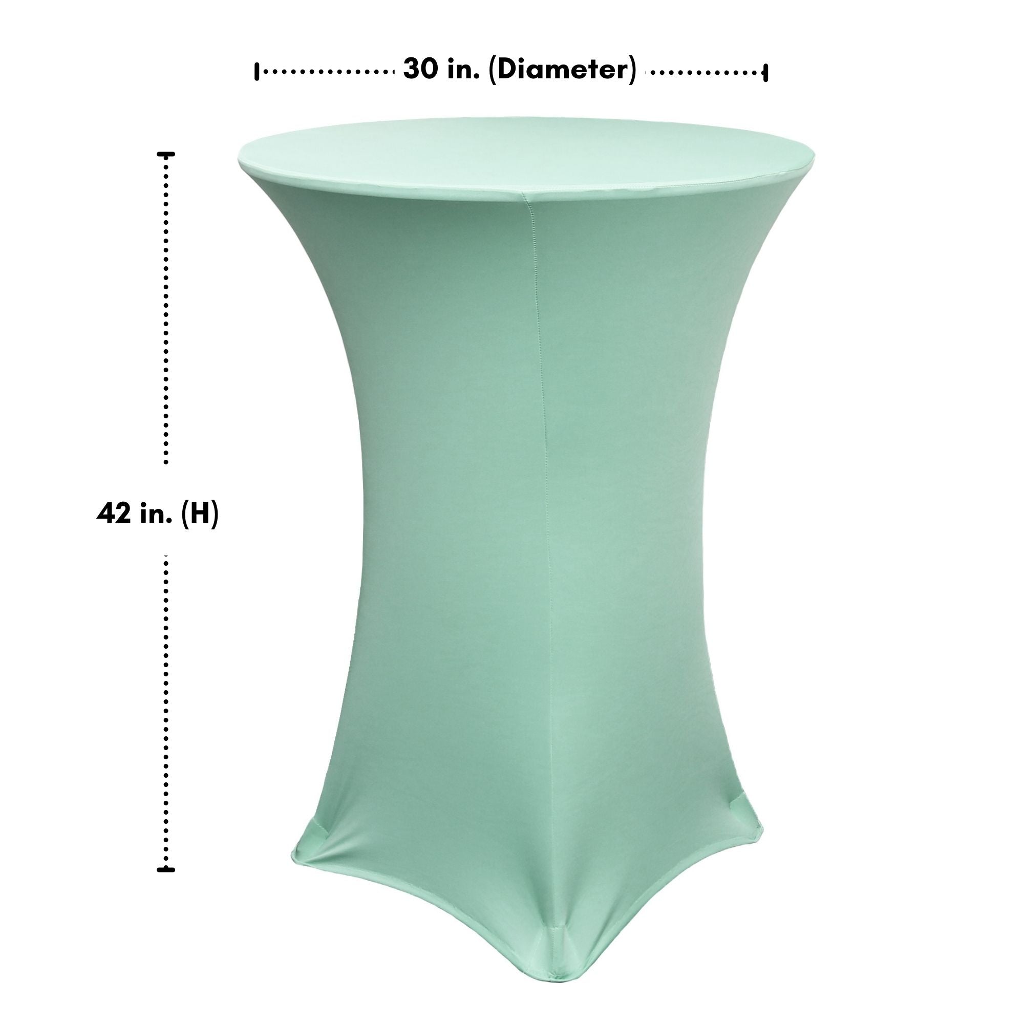30 Inch Highboy Cocktail Round Stretch Spandex Table Cover Mint