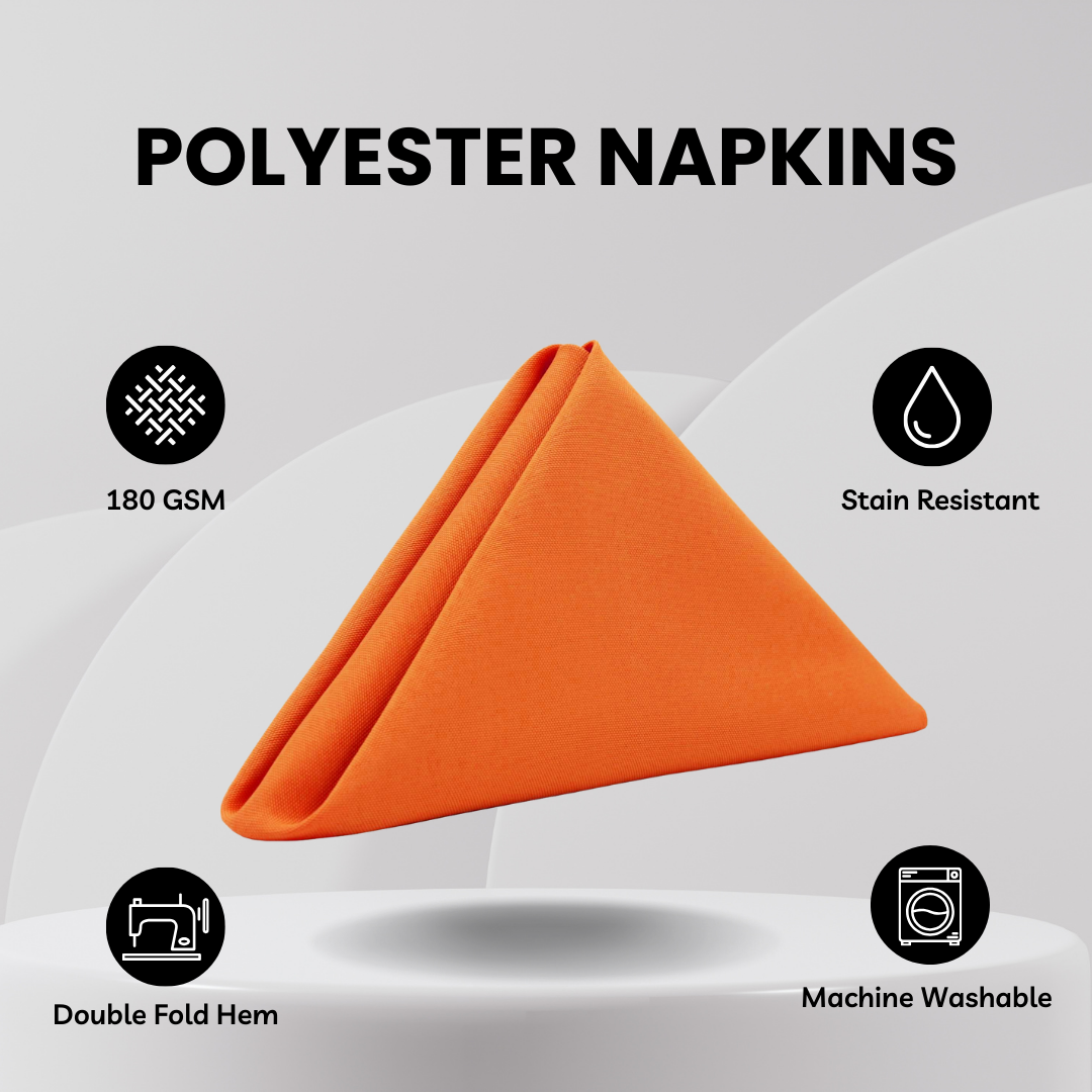 20 inch Polyester Cloth Napkins Orange (Pack of 10)