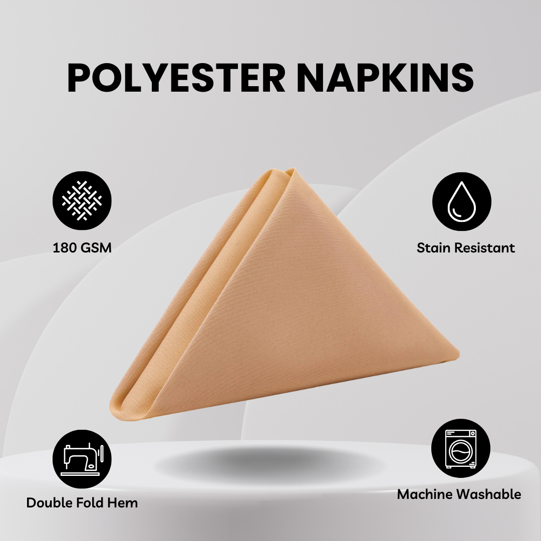 20 inch Polyester Cloth Napkins Peach (Pack of 10)