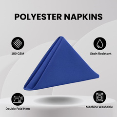 20 inch Polyester Cloth Napkins Royal Blue (Pack of 10)