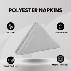 20 inch Polyester Cloth Napkins Silver (Pack of 10)