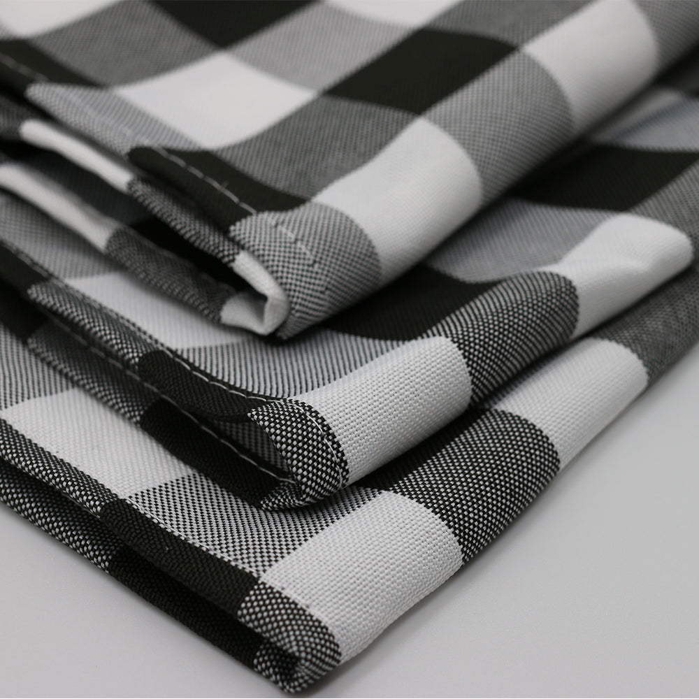 20 inch Polyester Cloth Napkins Checkered Black (Pack of 10)