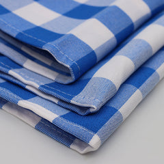 20 inch Polyester Cloth Napkins Checkered Royal Blue (Pack of 10)