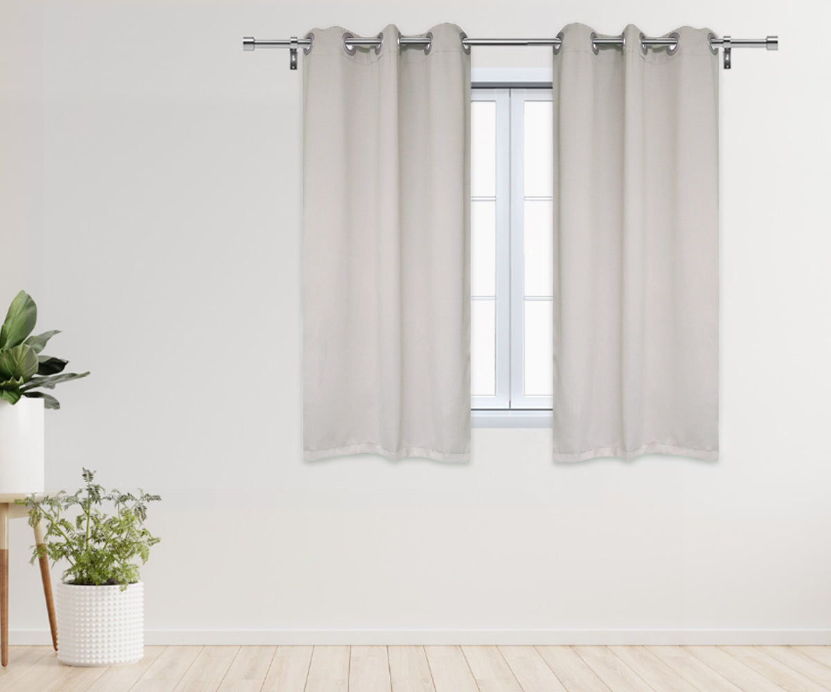 42 X 63 Inch Blackout Polyester Curtains with Grommets Beige - 2 Panels