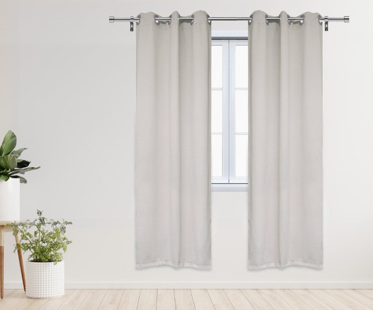 52 X 84 Inch Blackout Polyester Curtains with Grommets Beige - 2 Panels