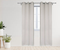 52 X 95 Inch Blackout Polyester Curtains with Grommets Beige - 2 Panels