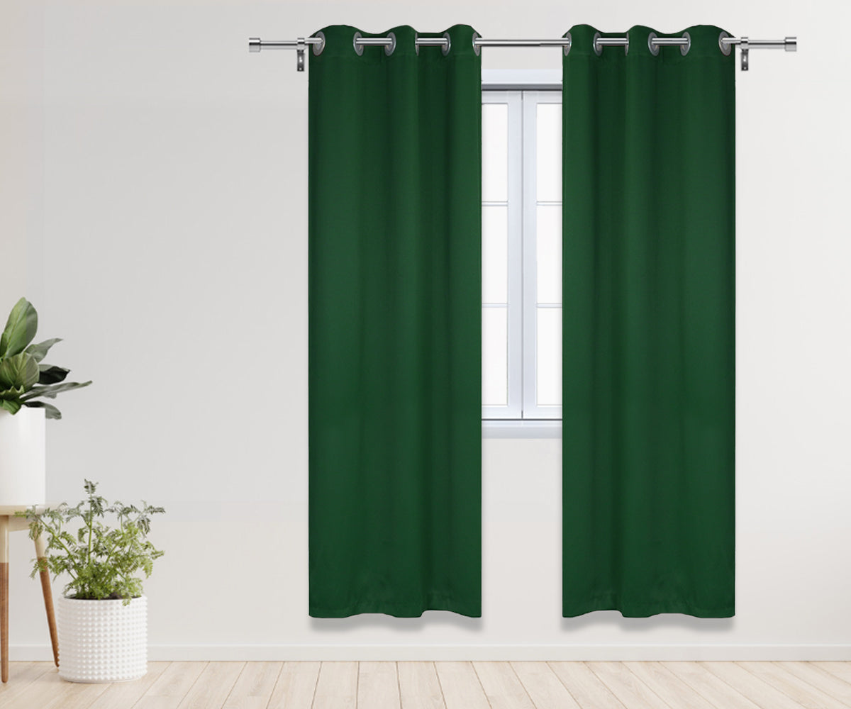 42 X 84 Inch Blackout Polyester Curtains with Grommets Hunter Green - 2 Panels