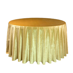 120 Inch Round Velvet Tablecloth Gold