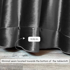 132 Inch Round Velvet Tablecloth Black