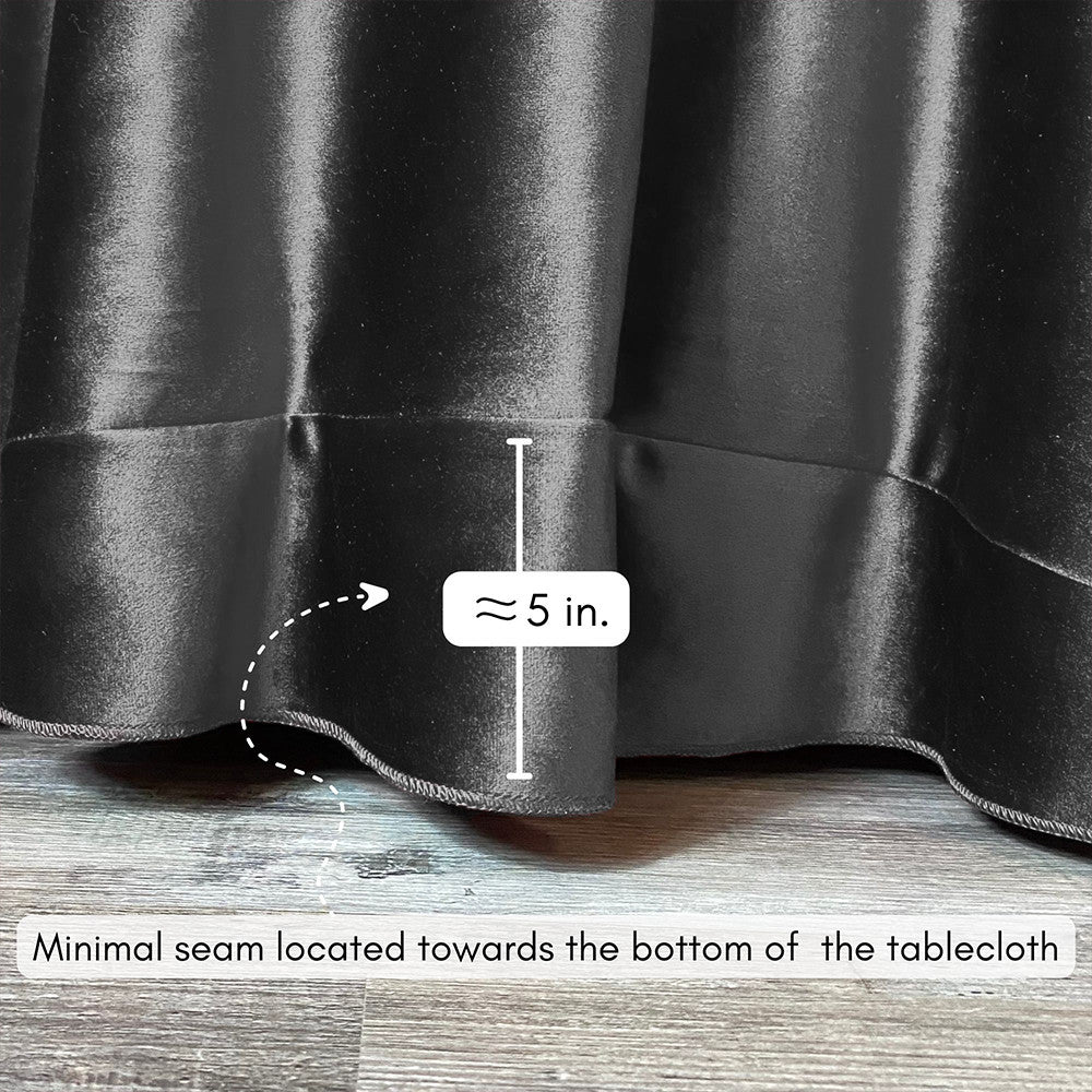 120 Inch Round Velvet Tablecloth Black