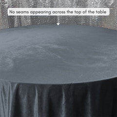 132 Inch Round Velvet Tablecloth Black