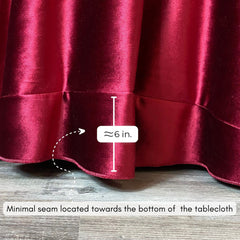 132 Inch Round Velvet Tablecloth Burgundy