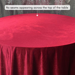 132 Inch Round Velvet Tablecloth Burgundy