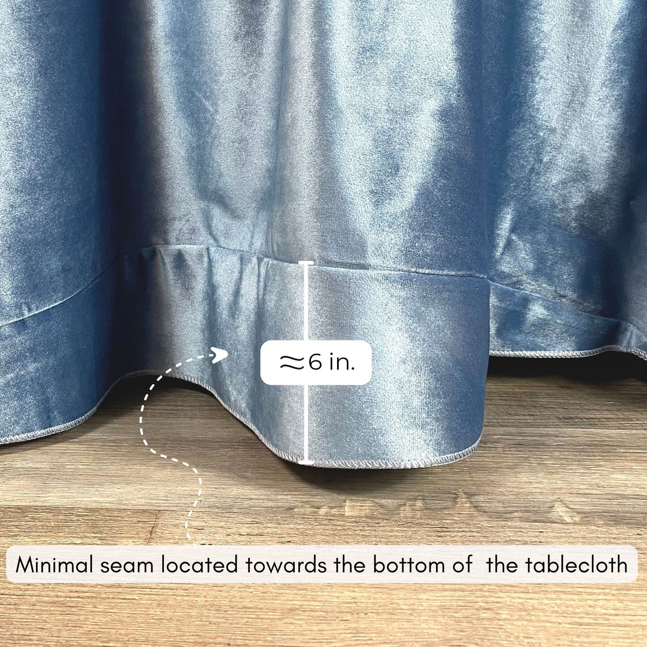 132 Inch Round Velvet Tablecloth Dusty Blue