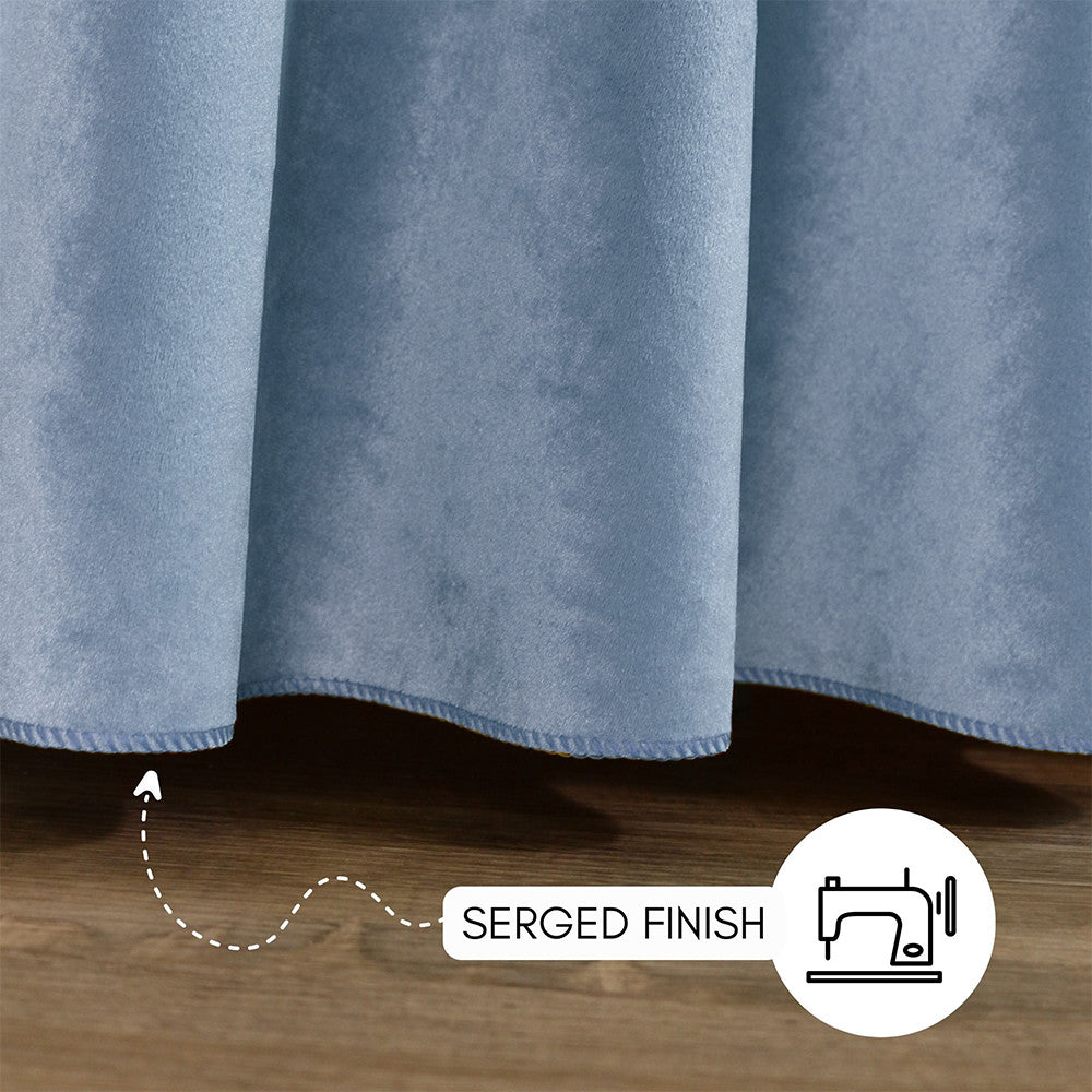 132 Inch Round Velvet Tablecloth Dusty Blue