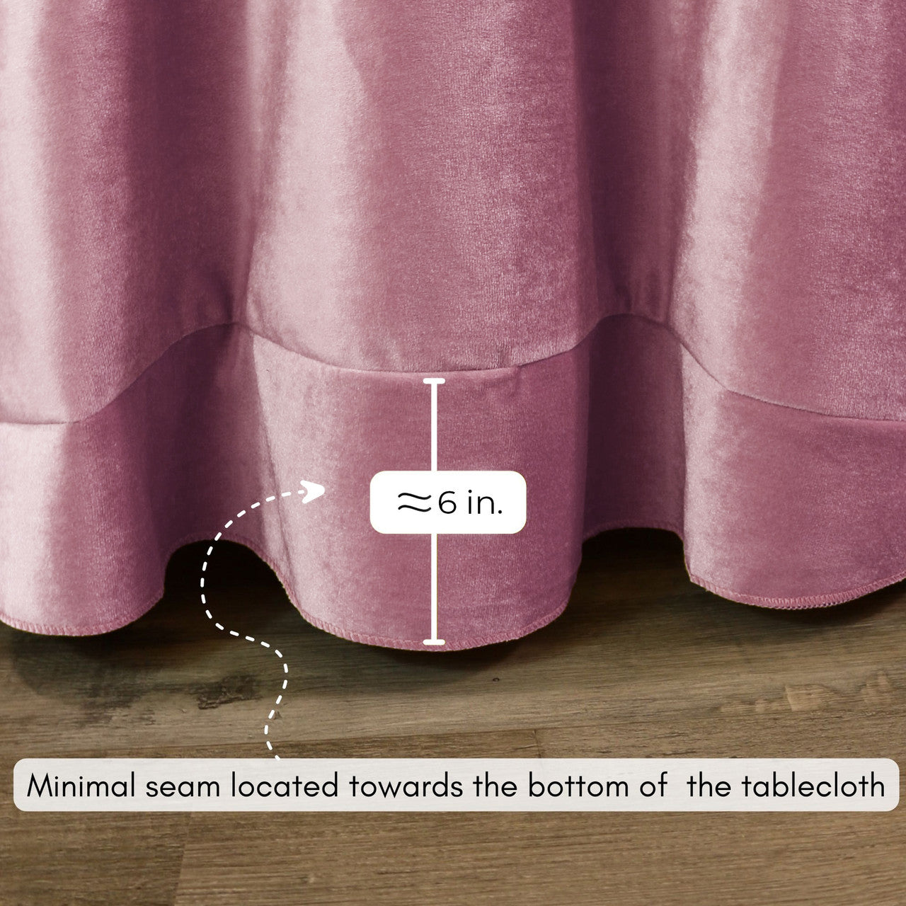 132 Inch Round Velvet Tablecloth Dusty Rose