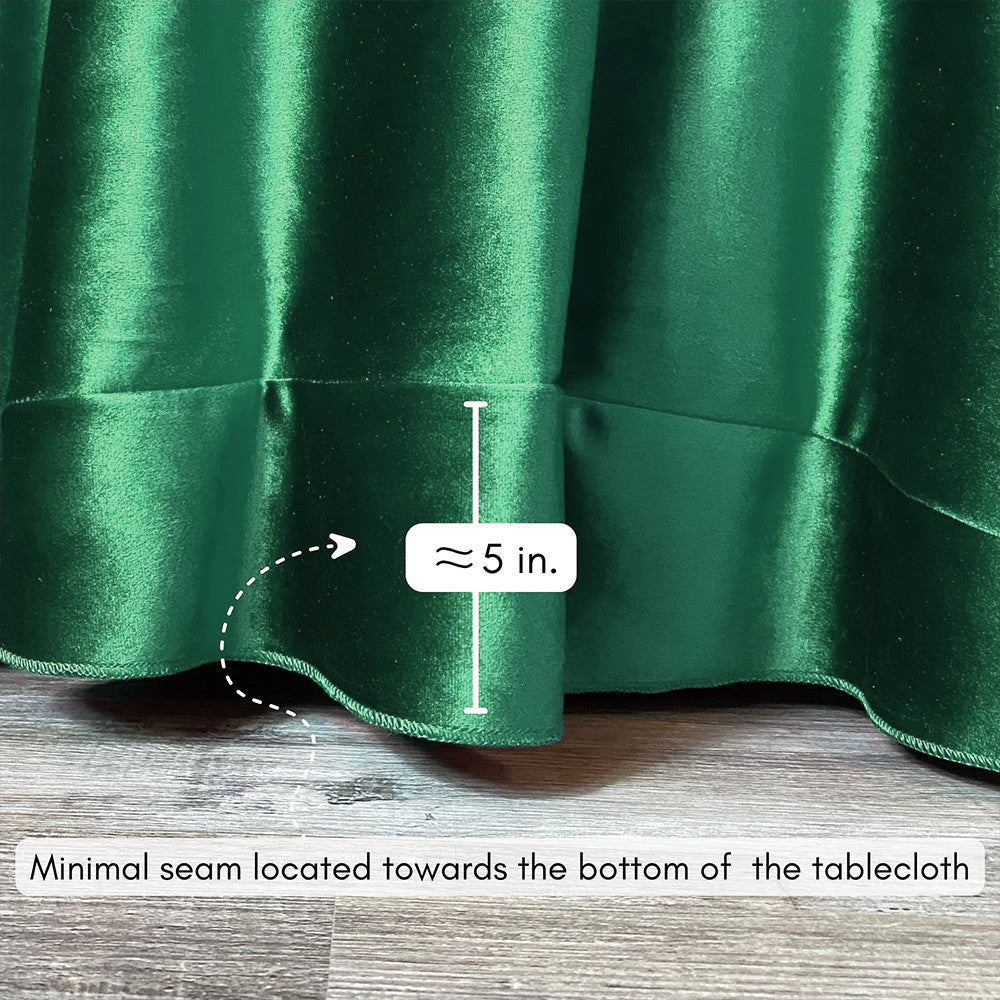 120 Inch Round Velvet Tablecloth Emerald Green