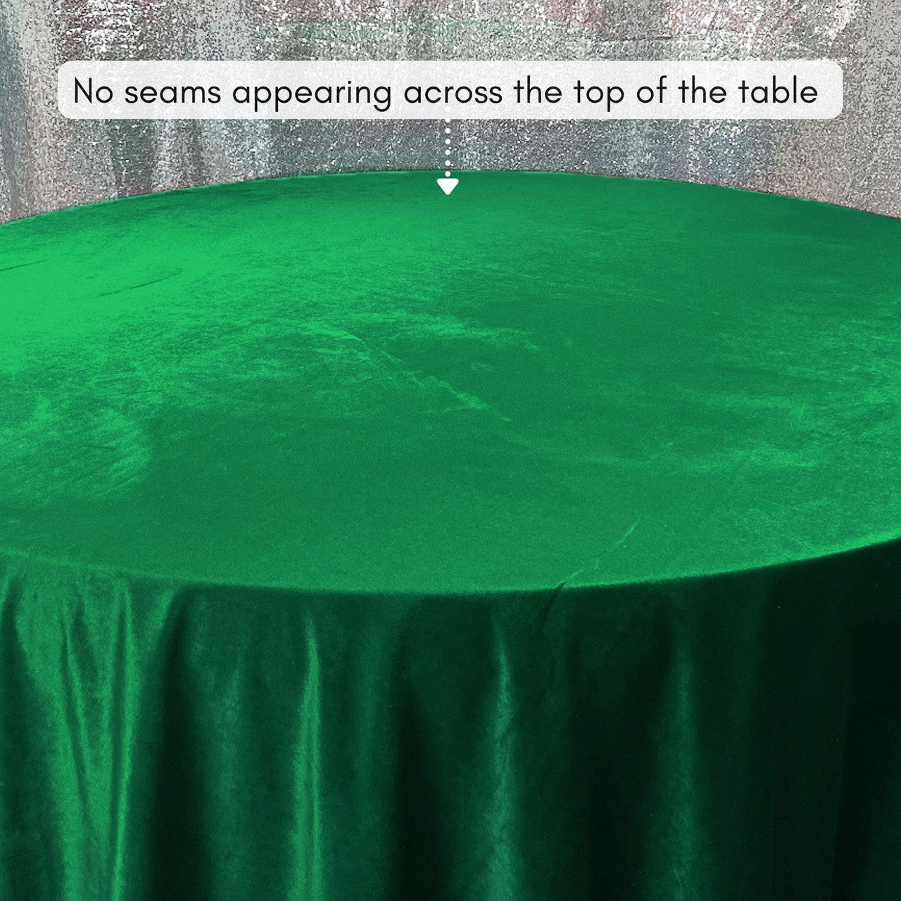 132 Inch Round Velvet Tablecloth Emerald Green