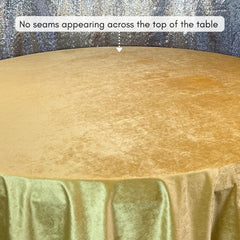 132 Inch Round Velvet Tablecloth Gold