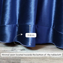 132 Inch Round Velvet Tablecloth Navy Blue