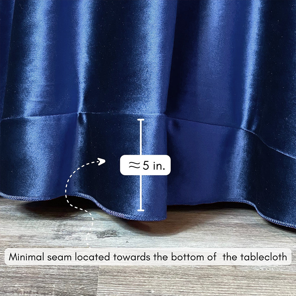 120 Inch Round Velvet Tablecloth Navy Blue