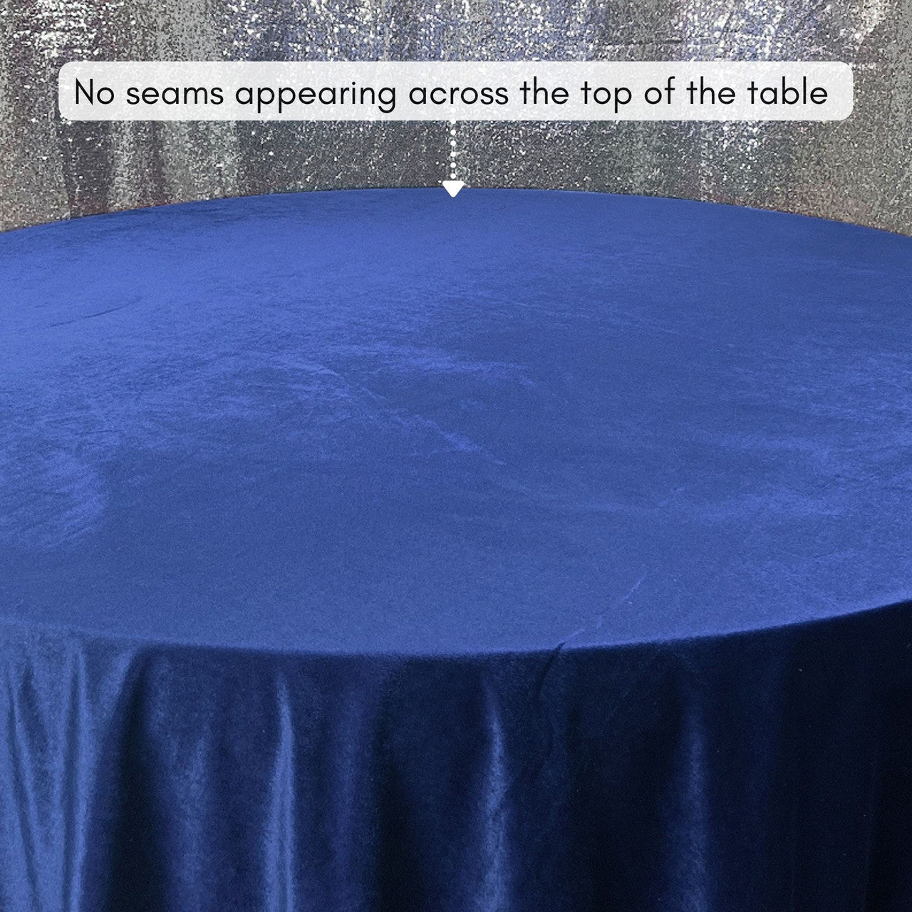 132 Inch Round Velvet Tablecloth Navy Blue