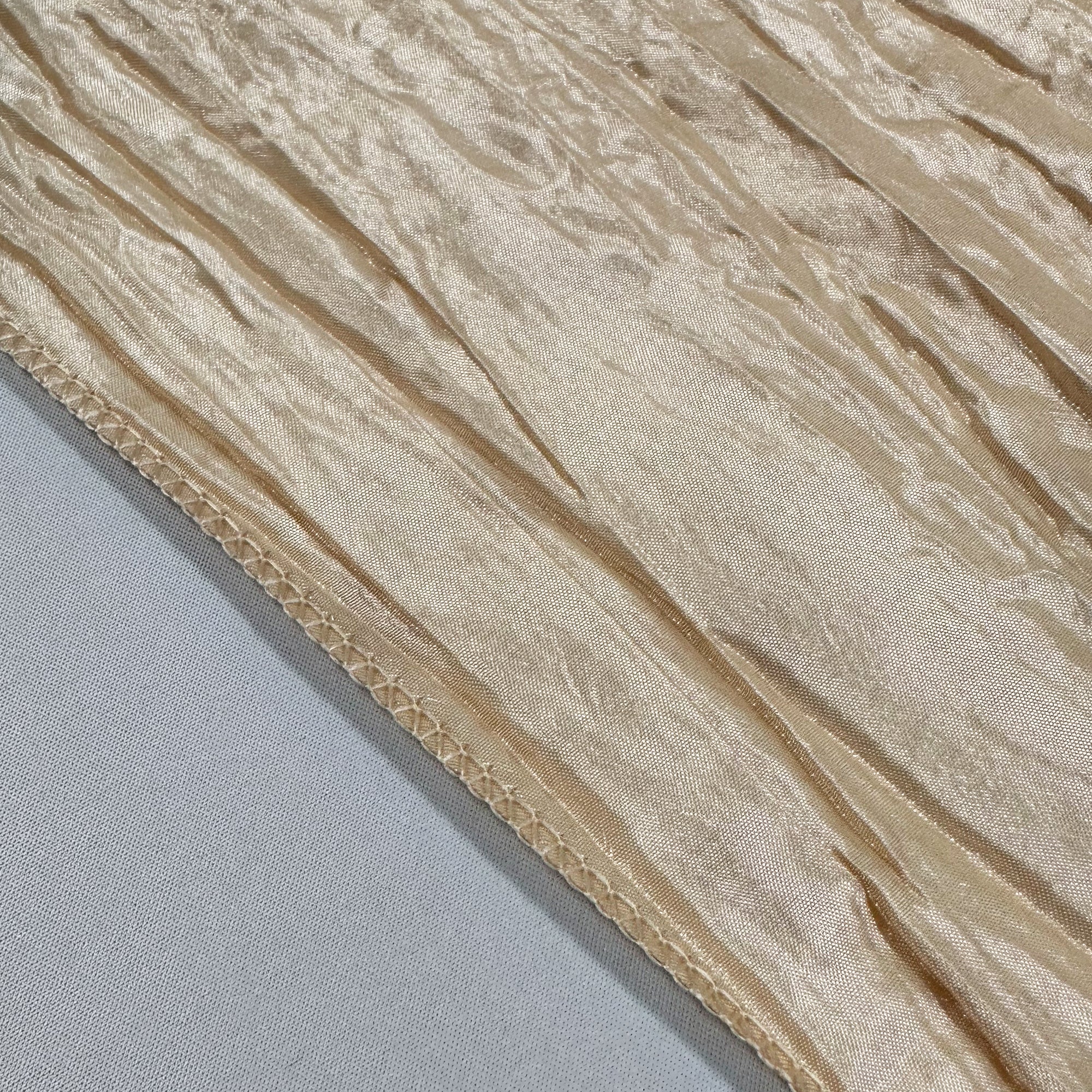 14 x 108 inch Crinkle Taffeta Table Runner Champagne