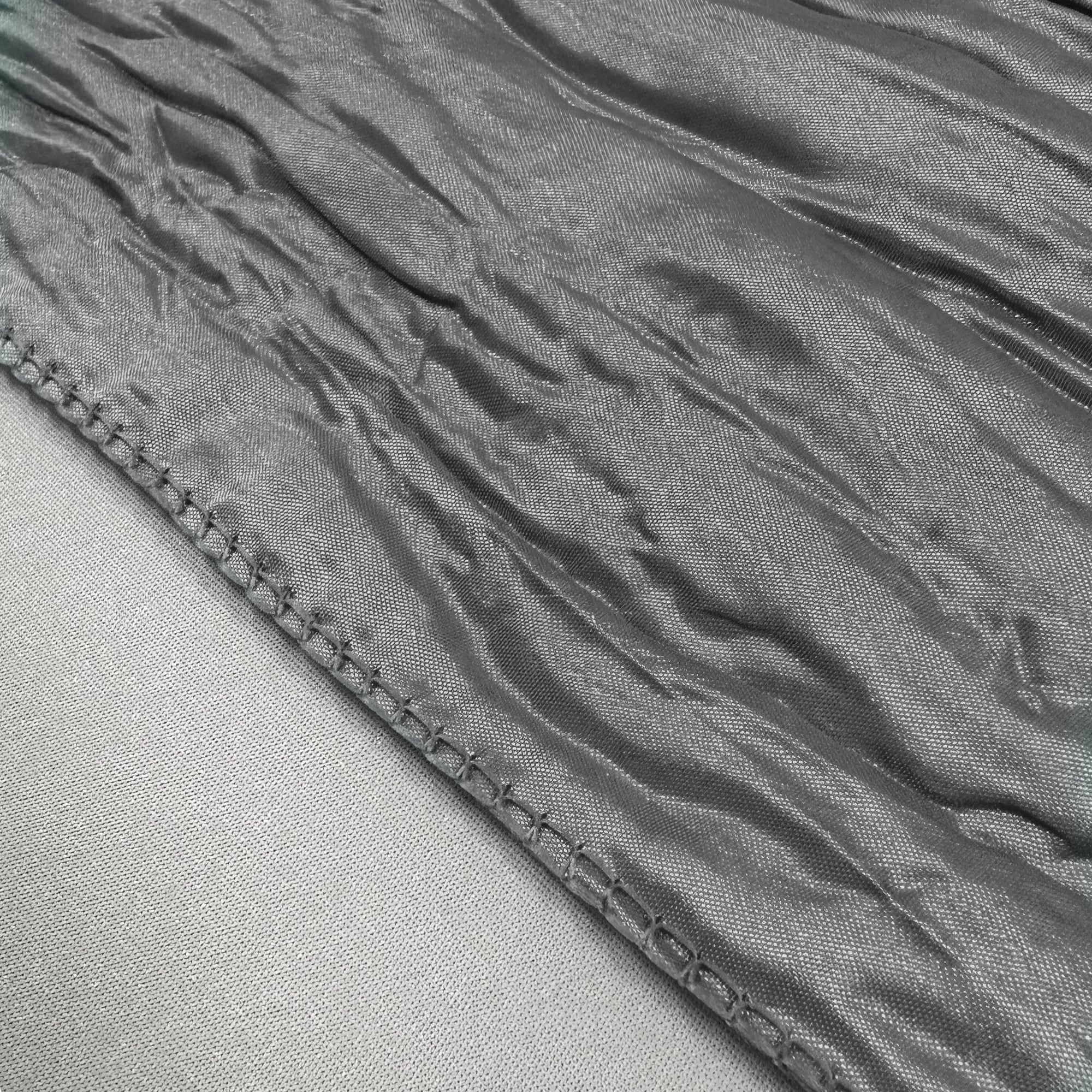 14 x 108 inch Crinkle Taffeta Table Runner Platinum / Dark Silver