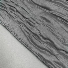 14 x 108 inch Crinkle Taffeta Table Runner Platinum / Dark Silver