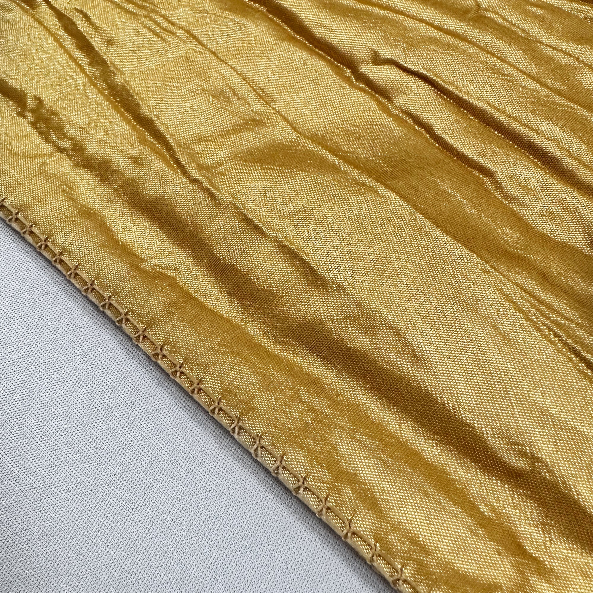 14 x 108 inch Crinkle Taffeta Table Runner Gold