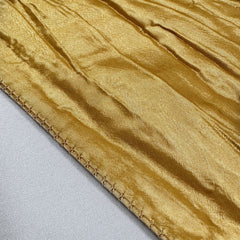 120 inch Crinkle Taffeta Round Tablecloth Gold