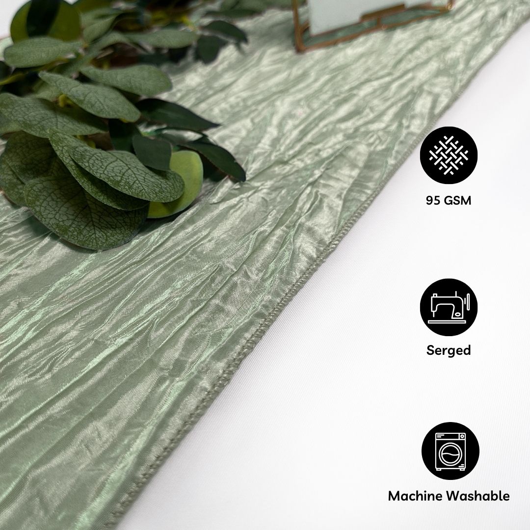 14 x 108 Inch Crinkle Taffeta Table Runner Sage