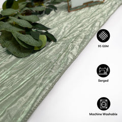 14 x 108 Inch Crinkle Taffeta Table Runner Sage