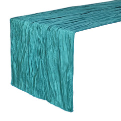14 x 108 inch Crinkle Taffeta Table Runner Teal