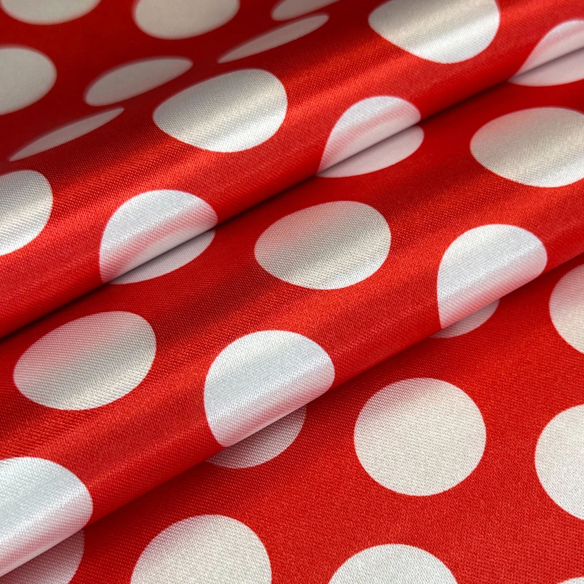 14 x 108 inch Satin Table Runner Red and White Polka Dots