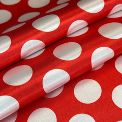 14 x 108 inch Satin Table Runner Red and White Polka Dots