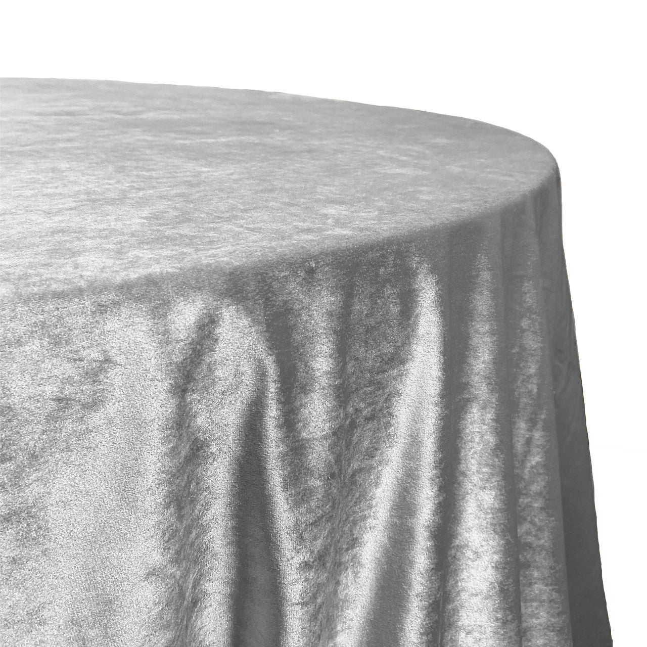 132 Inch Round Velvet Tablecloth Gray