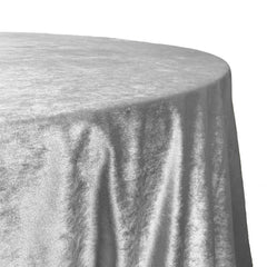 132 Inch Round Velvet Tablecloth Gray