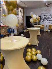 30 inch Highboy Cocktail Round Spandex Table Cover Champagne