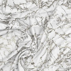 30 inch Highboy Cocktail Round Stretch Spandex Table Cover White With Silver Marbling